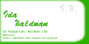 ida waldman business card